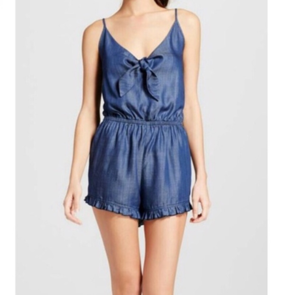 Mossimo XS denim shorts romper